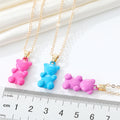 Gold Tone Gummy Bear Pendant Necklaces in Six Candy Colors view 5