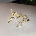 Crystal Rose Clip On Earrings in Two Finishes Statement Jewelry Design view 7