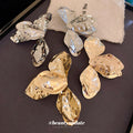 Hammered Abstract Petal Cluster Statement Earrings view 1
