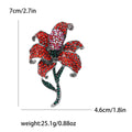 Crystal Covered Lily Stem Brooch in Four Bright Colors view 7