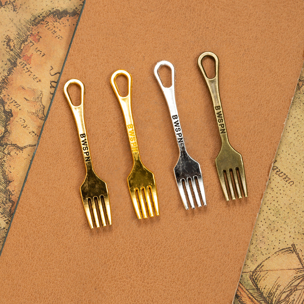 Vintage 51x9mm Alloy Fork Charm Pendant