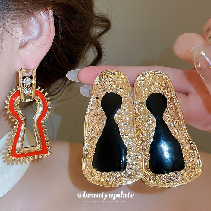 Geometric Enamel Drop Earrings in Four Distinct Designs