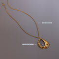 Gold Irregular Hollow Organic Open Pendant Necklace view 2