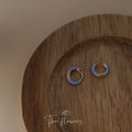 Light Blue Enamel Gold-Tone Mini Huggie Hoop Earrings view 1