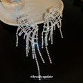Silver Crystal Wing Cascade Earrings Fashion Jewelry view 2