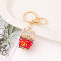 Wealth Fortune Bucket Keychain Gold Coins Cai Charm view 3