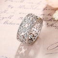 Openwork Floral Court Finger Rings Gold Silver Two Tone view 5