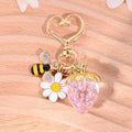 Gold-Tone Strawberry Charm Keychain With Daisy And Bee Accents view 7