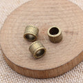 Ribbed Large Hole Tube Beads in Two Antique Finishes view 5