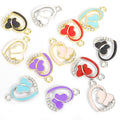 Enamel Heart Butterfly Jewelry Components For DIY Earrings And Bracelets Charms view 2