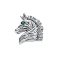 Silver Tone Horse Head Crystal Metal Brooch Pin for Jackets and Lapels view 5