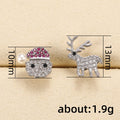 Silver Tone Santa And Reindeer Mismatched Stud Earrings view 5