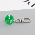 Colorful Transparent Acrylic Dice Clip Keychains in Seven Colors view 7