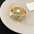 Metal Faceted Twist Oval Hinge Bangle Bracelets 5 Styles view 10