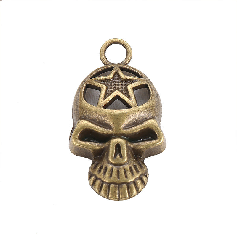 Alloy Skull Charm Pendant for Necklace 37x20mm