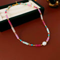 Mixed Bead Stone Pearl Elephant Charm Necklace Styles view 9