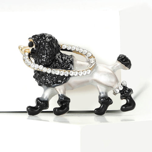 Poodle brooch displayed at a slight angle