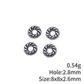 Antique Silver Twisted Ring Metal Spacer Bead Component view 3