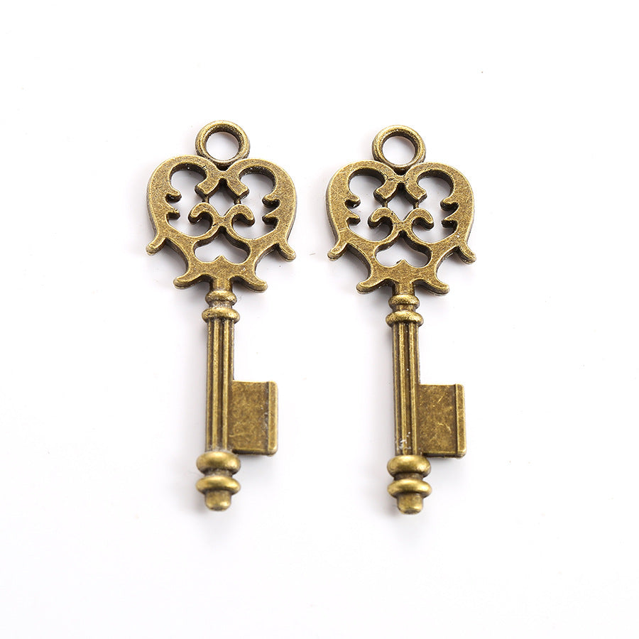 48x17mm Vintage Double-Sided Key Alloy Charm Pendant
