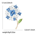 Enamel Hydrangea Cluster Brooch Crystal Centers Four Colors view 6