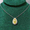 Pink and Yellow Teardrop Crystal Pendant Necklaces view 4