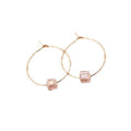 Gold Tone Large Hoop White Pearl Look Bead Earrings view 5