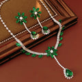 Flower Teardrop Zircon Necklace Earring Set 5 Colors view 8