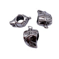 Antique Silver Leaf Large Hole Bead Jewelry Making Component view 4