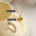 Gold Elephant Coin Pendant Necklace Wax Seal Charm view 2