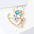 Jeweled Rocking Horse Brooch in Black and White Enamel view 4