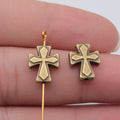Cross Shaped Beads in Antique Silver and Antique Bronze view 5
