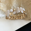 Spiral Enamel Stretch Bracelets With Metal Heart Filigree view 7