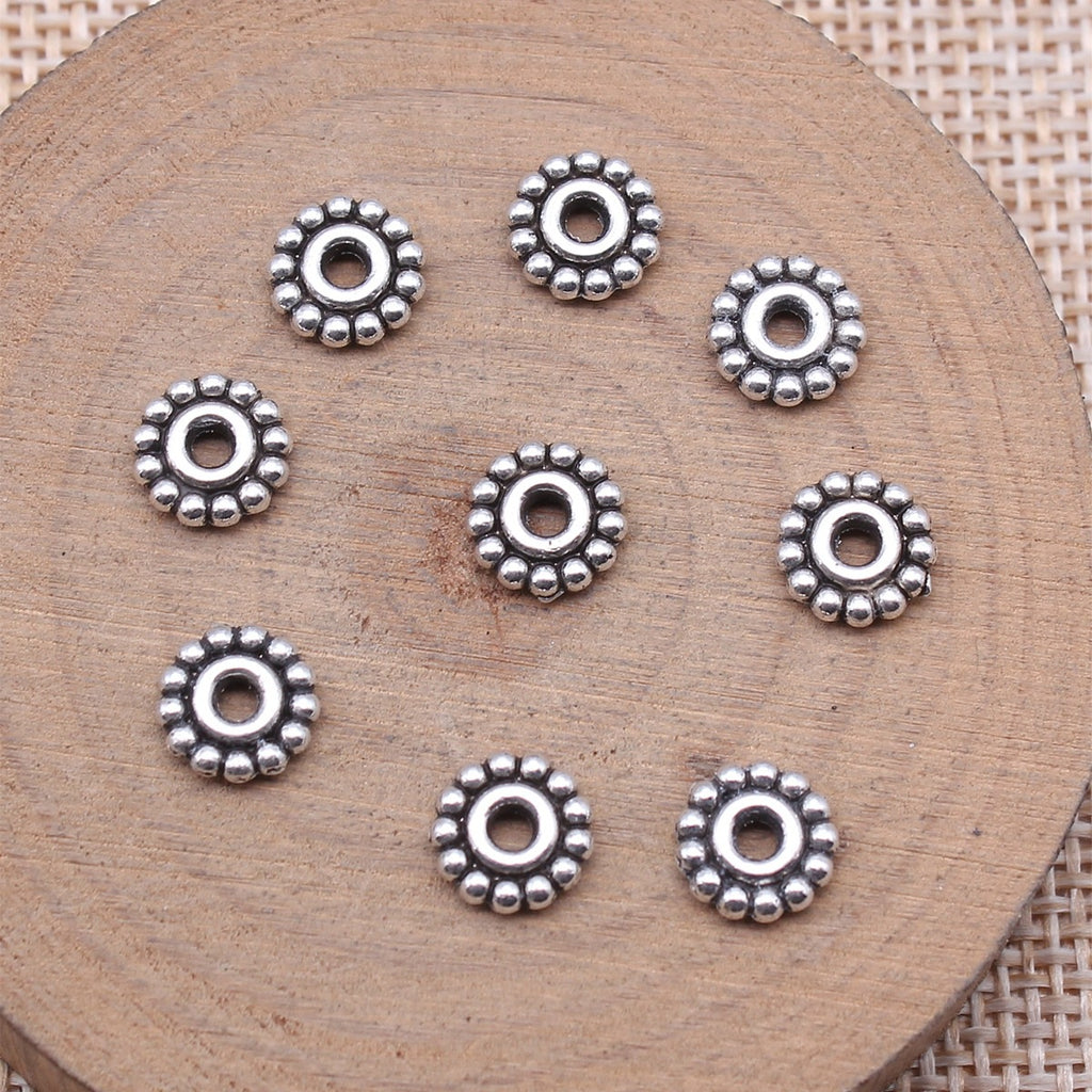 8x8mm 0.4g Multi-Color Zinc Alloy Round Small Hole Spacer Beads for DIY Bracelet Jewelry Making