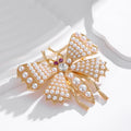 Gold Tone Butterfly Pearl Look Metal Brooch Pin for Jackets and Lapels view 5