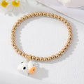 Gold Tone Beaded Gummy Bear Mushroom Cat and Cow Charm Bracelets view 9
