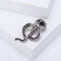 Textured Alloy Cobra Snake Rhinestone Brooch Pin Four Colors view 3