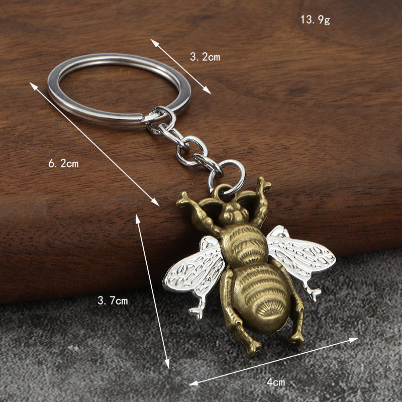 Minimalist Bee Zinc Alloy Keychain Pendant Gift Accessory