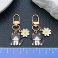 Daisy Cat Enamel Clasp Keychains in 8 Pictured Coat Colors view 2