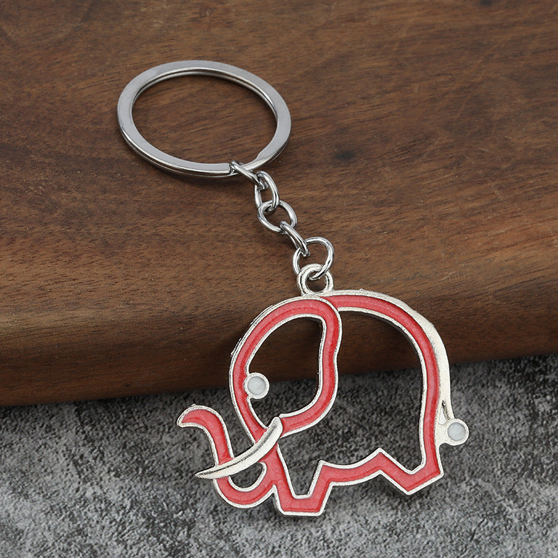 Minimalist Elephant Zinc Alloy Keychain Gift Pendant Accessory