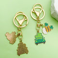 Shamrock Charm Keychains Featuring Chain Across 17 Pictured Variations view 2