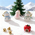 Flocked Snowman Phone Cord Charms Blue Pink Green Styles view 3