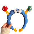 Blue Plush Cartoon Mushroom Antenna Googly Eye Headband view 5