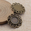 Ornate Round Cabochon Settings in Two Antique Finishes view 4