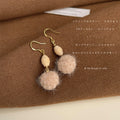 Fluffy Pom-Pom Drop Earrings Six Mixed Metal Styles view 8