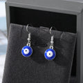Gold and Silver Tone Round Enamel Evil Eye Hook Earrings view 2