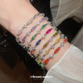 Seven Color Crystal Teardrop Chain Bracelets Jewelry Accessory view 1