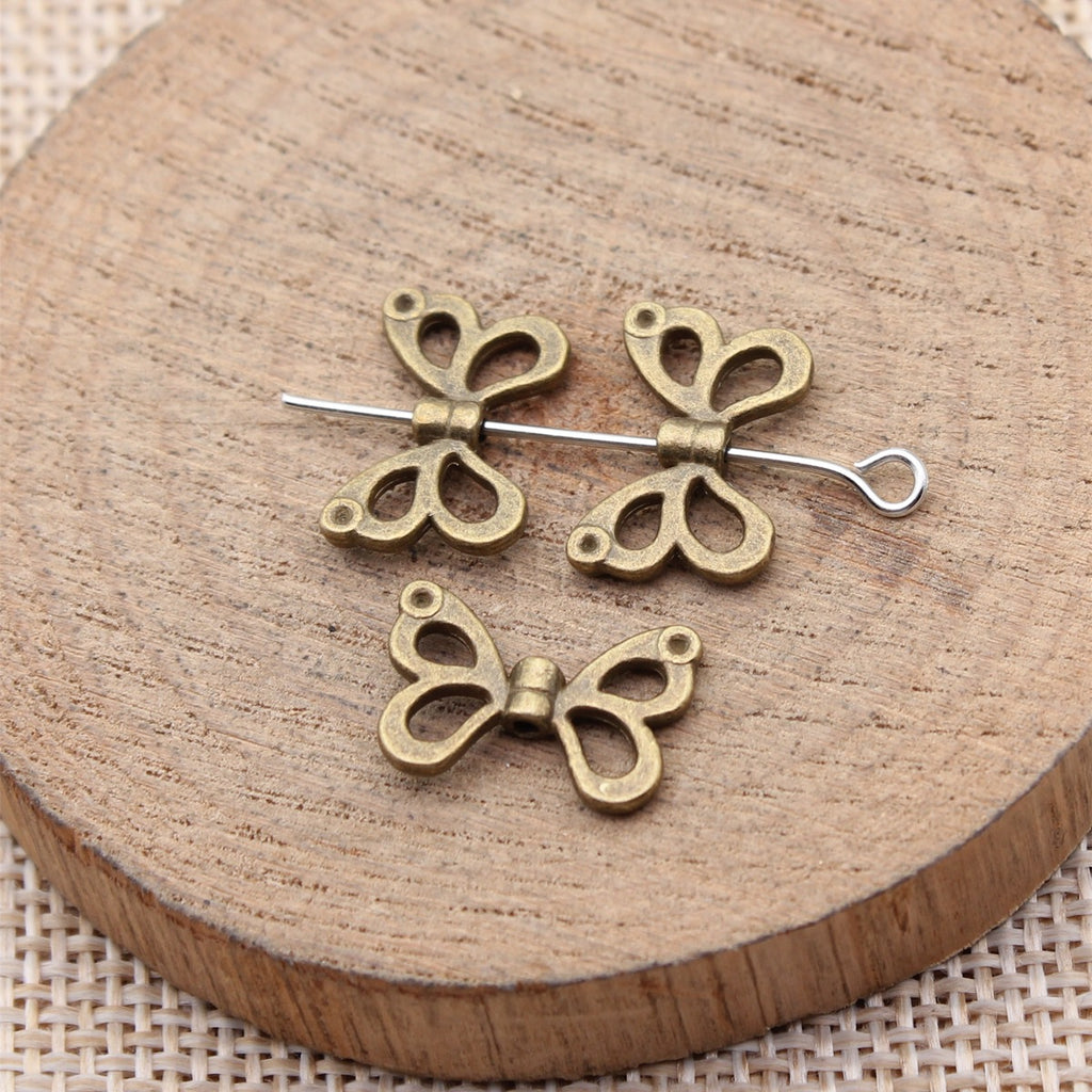 15x10mm 0.64g Multicolor Zinc Alloy Butterfly Loose Metal Beads for Bracelet Necklace DIY Making