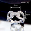 Silver U-Shape Cross Baguette Pave Finger Ring Sizes 6-10 view 5