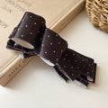 Polka Dot Satin Bow Vertical Hair Claw Clips Six Styles view 6