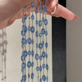 Blue Crystal Silver Tone Station Bracelet Chain Jewelry view 3